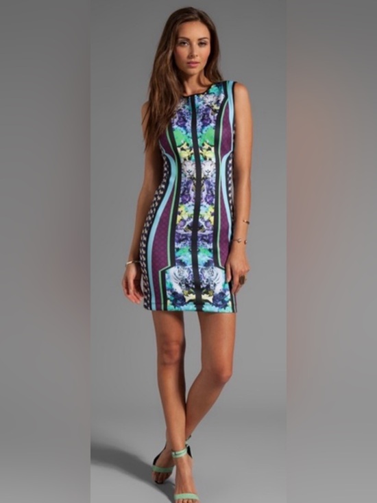 Clover Canyon Dresses & Skirts - Clover Canyon $295 XS Multi Print Sleeveless Scuba Bodycon Sexy Dress